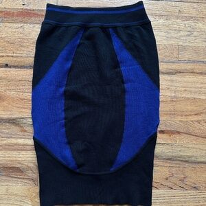 Alexander Wang Women's Black and Blue pencil bodycon knit Skirt size S